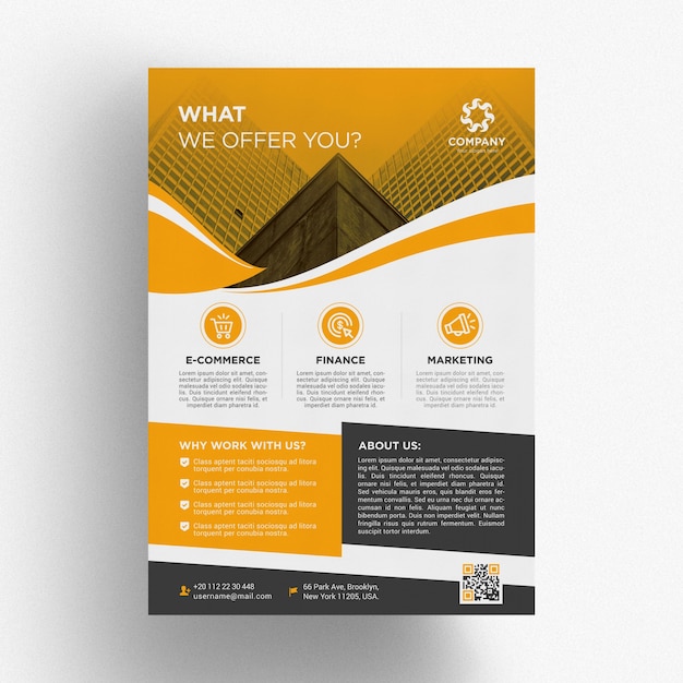 PSD yellow business brochure template