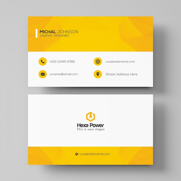 Yellow business card mockup