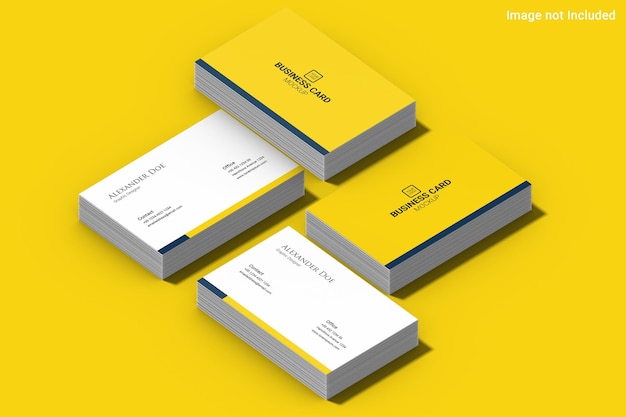 Yellow business card mockup