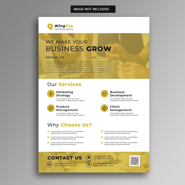 Yellow business flyer psd template