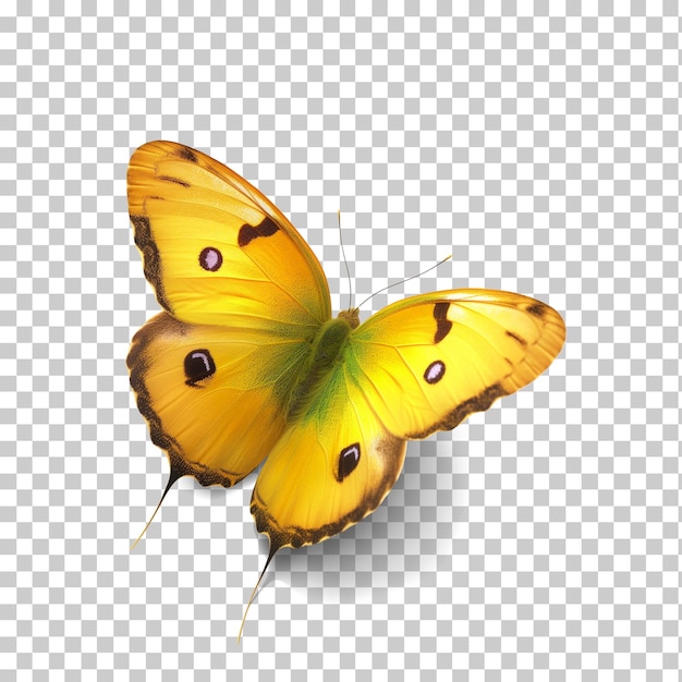 PSD Желтая бабочка изолирована на прозрачном фоне png psd
