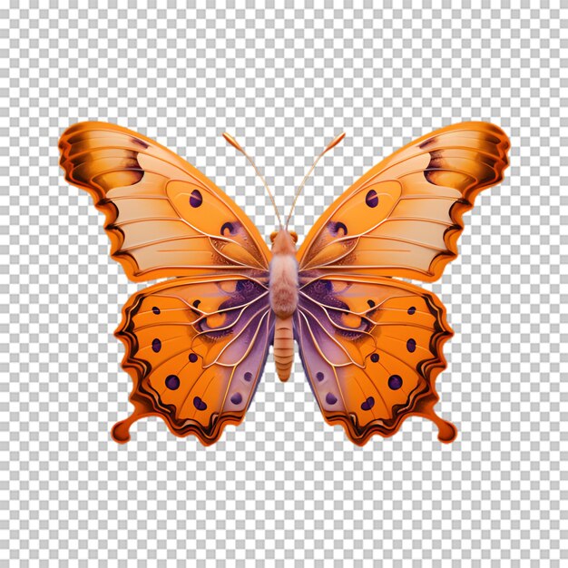 PSD yellow butterfly on transparent background