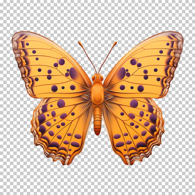 PSD yellow butterfly on transparent background