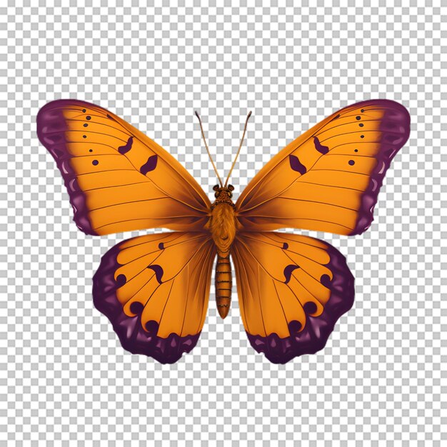 PSD farfalla gialla su sfondo trasparente