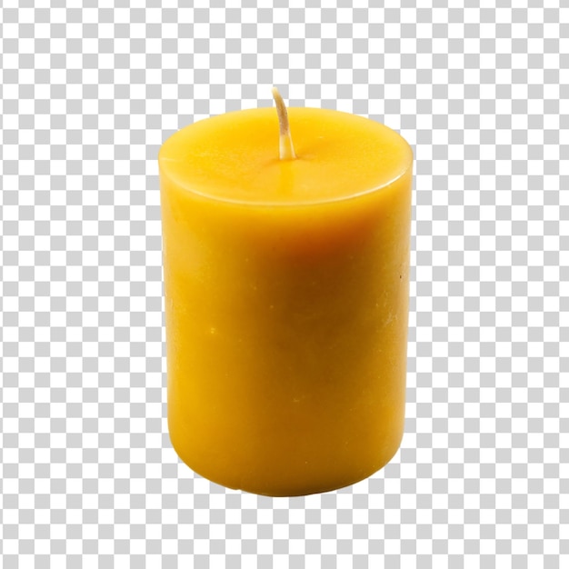 PSD yellow candle isolated on transparent background