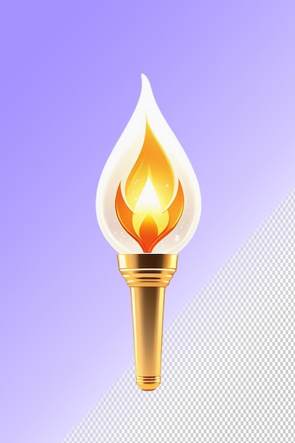 PSD a yellow candle with a blue diamond on it