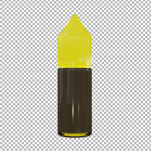 PSD yellow cap dropper bottle mockup