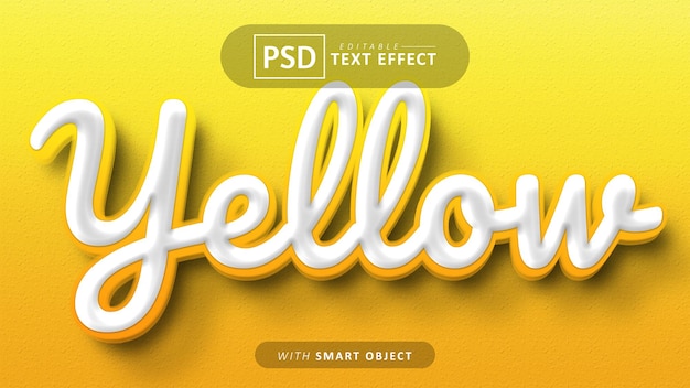 PSD Текстовый эффект в желтом мультяшном стиле