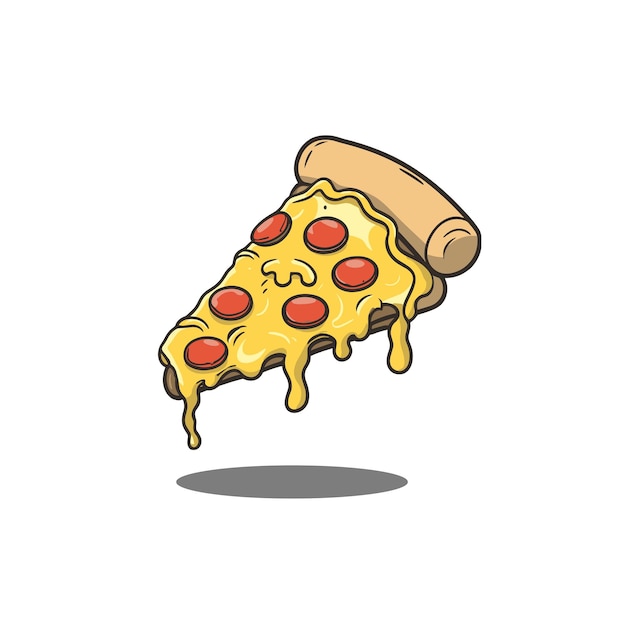 PSD yellow cheese pizza slice vector