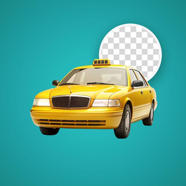 PSD yellow city car with blank surface for your creative design 3d rendering