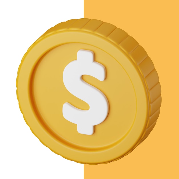 PSD a yellow coin with a dollar sign on it