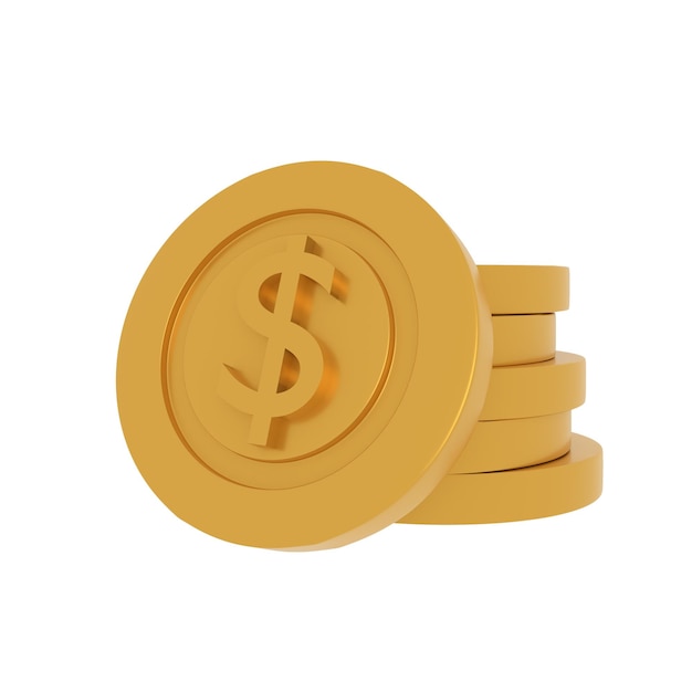 A yellow coin with a dollar sign on it