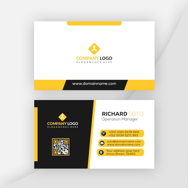 Yellow color business card design