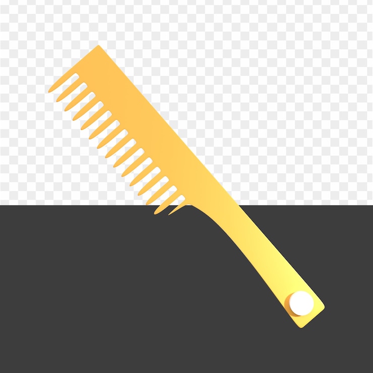 PSD a yellow comb on a black background - hair clip art, hd png download