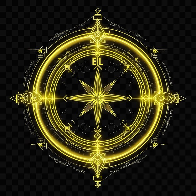 A yellow compass with the words blot on the center