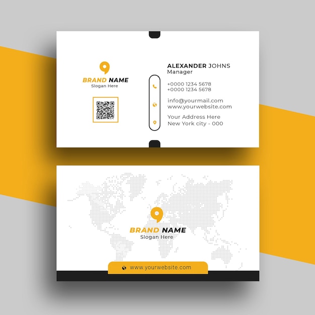 PSD yellow corporate business card design psd template