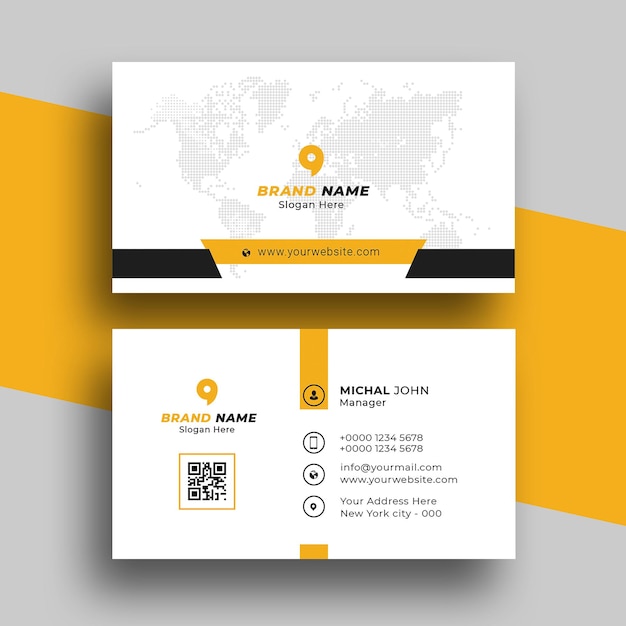 PSD yellow corporate business card design psd template