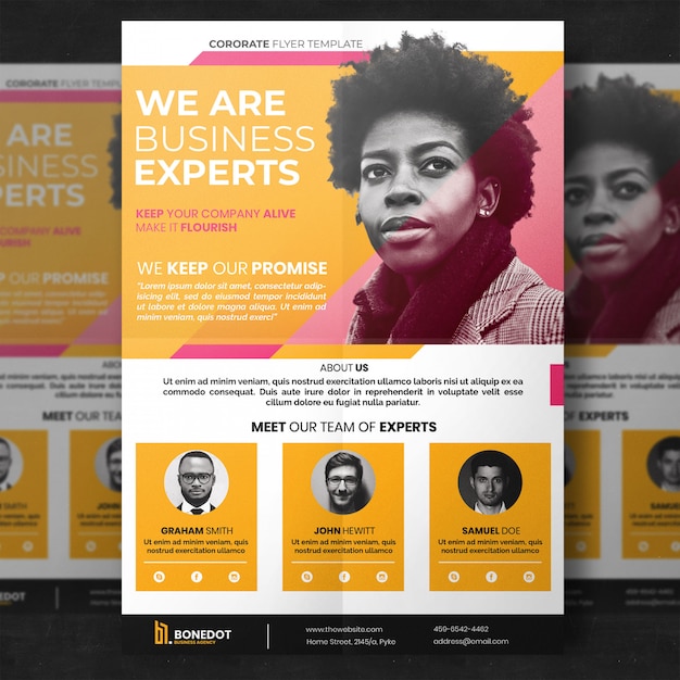 PSD yellow corporate flyer template