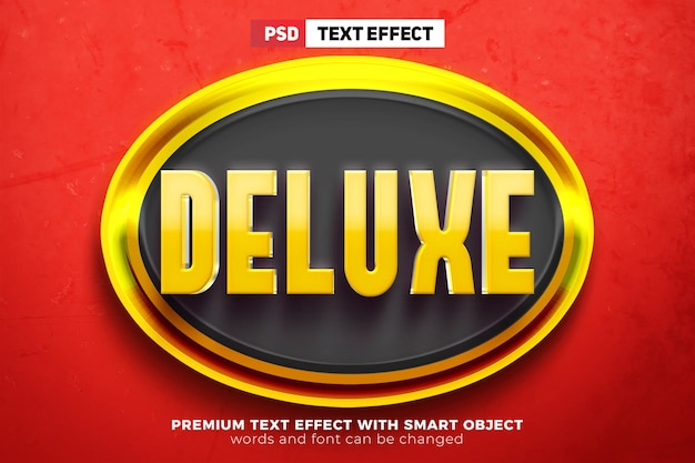 Yellow deluxe modern 3d editable text effect style mock up template