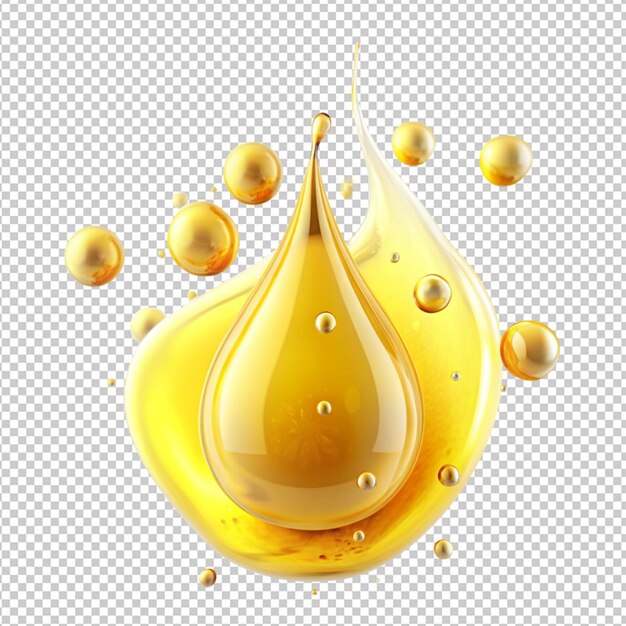 PSD a yellow of drop on transparent background