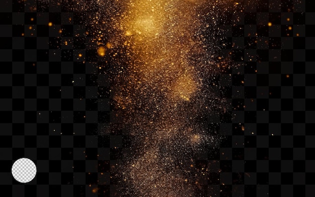 PSD a yellow dust explosion on a transparent background.