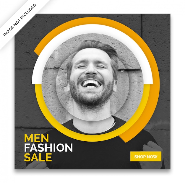 PSD yellow dynamic instagram post template