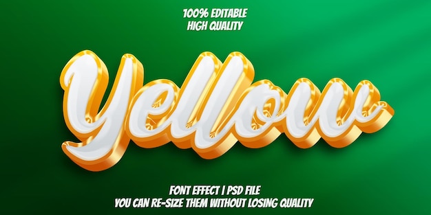 Yellow editable text effect