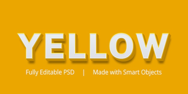 Yellow editable text style effect