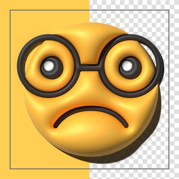 PSD yellow emoji  love emoticons faces with facial expressions 3d stylized emoji icons