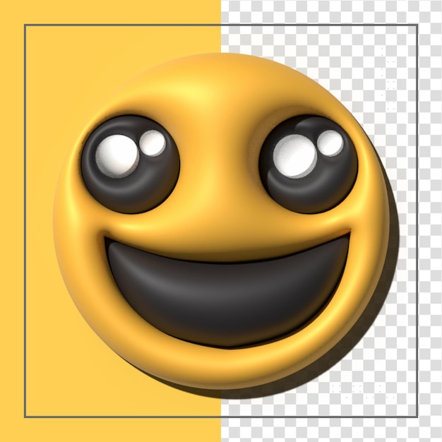 Emoji giallo amore emoticon volti con espressioni facciali icone emoji stilizzate 3d