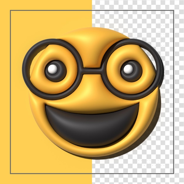 PSD yellow emoji  love emoticons faces with facial expressions 3d stylized emoji icons