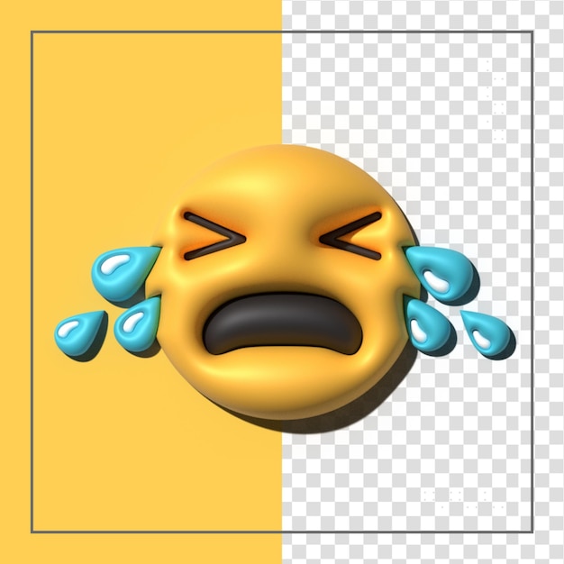 PSD yellow emoji  love emoticons faces with facial expressions 3d stylized emoji icons