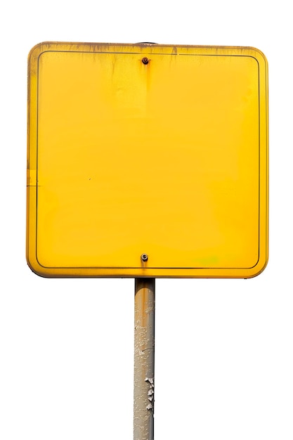 PSD yellow empty road sign cut out image