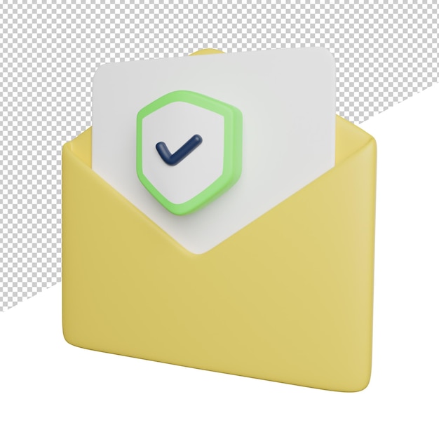 PSD a yellow envelope with a green tick on it.