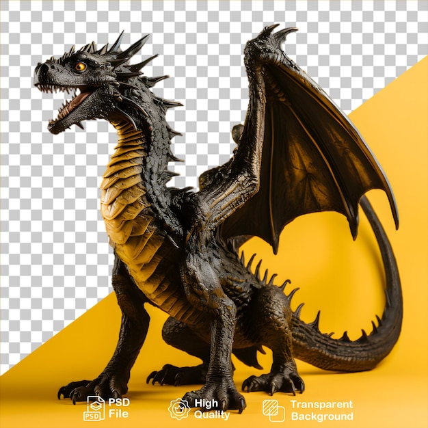 Yellow fantasy dragon isolated on transparent background include png file