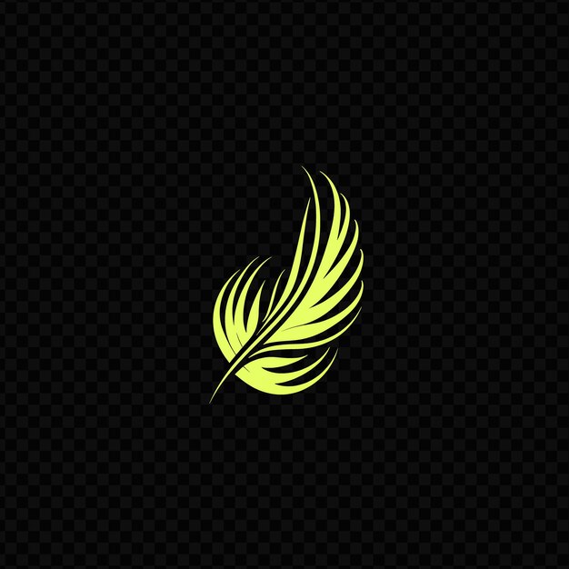 Yellow feather on a black background