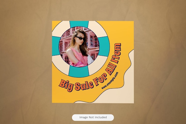 Желтый плоский дизайн Fashion Summer Sale Instagram Post 08