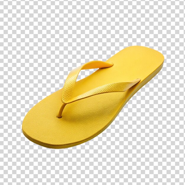 A yellow flip flop isolated on transparent background