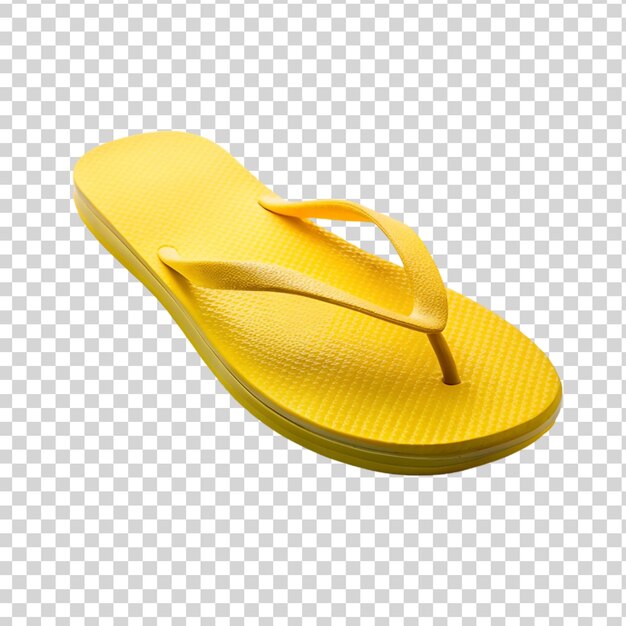 PSD a yellow flip flop isolated on transparent background