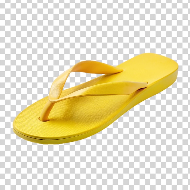 PSD yellow flip flops isolated on transparent background