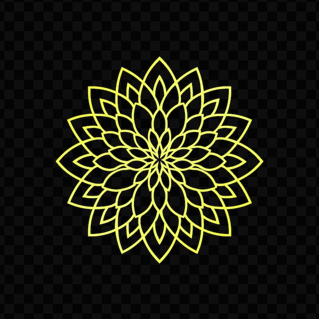 PSD yellow flower on a black background free vector