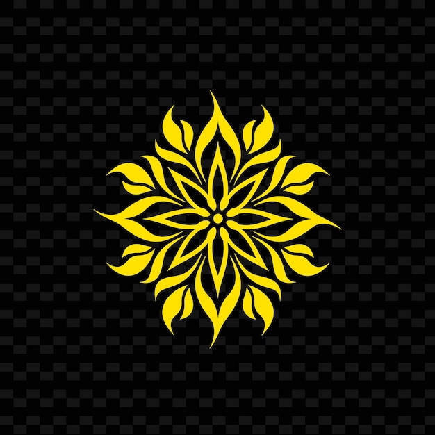 PSD yellow flower on a black background