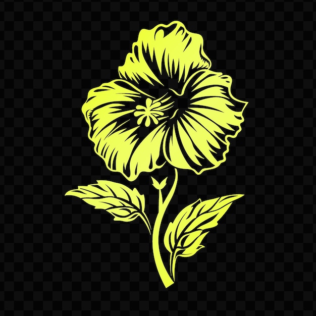 PSD yellow flower on a black background