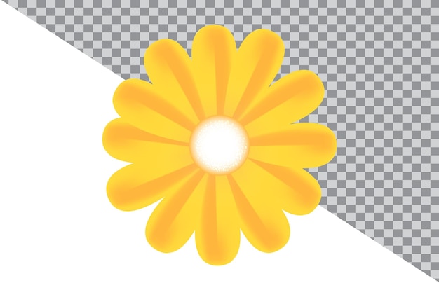 PSD yellow flower on a transparent background