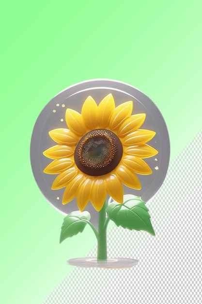 PSD un fiore giallo con un centro marrone e i petali gialli