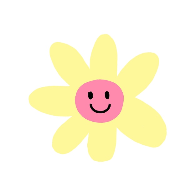 PSD a yellow flower with a happy face on it