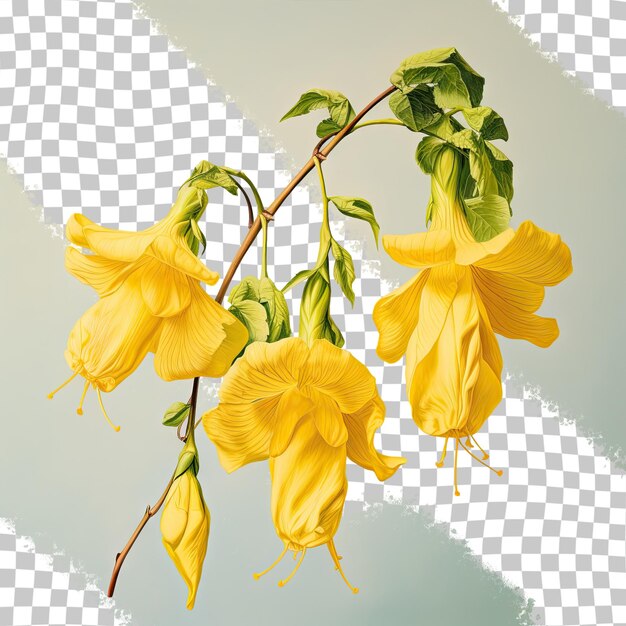 PSD un fiore giallo con la parola 