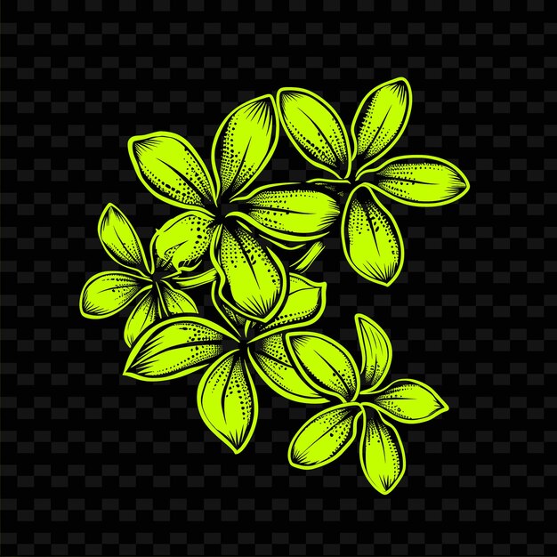 PSD yellow flowers on a black background