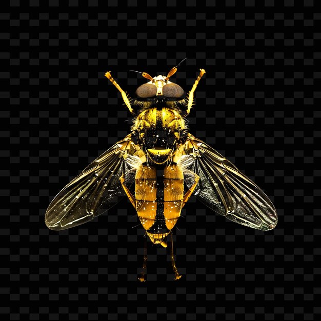 PSD a yellow fly with a yellow face and a black background