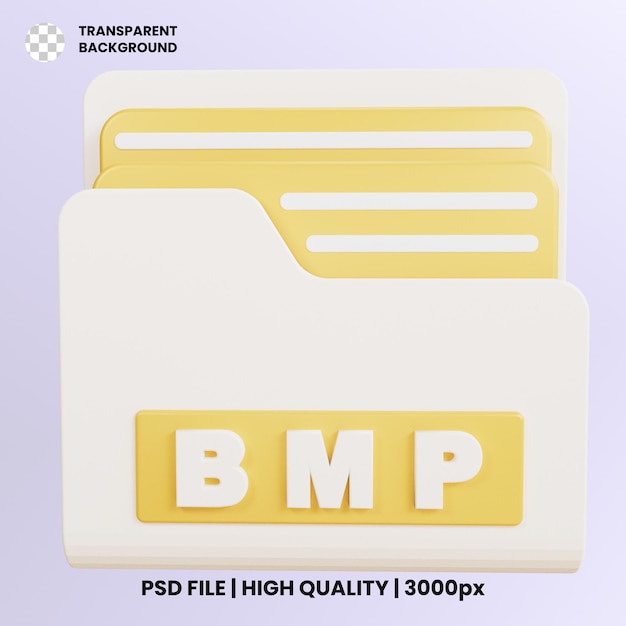 PSD a yellow folder with the letters bmp on it